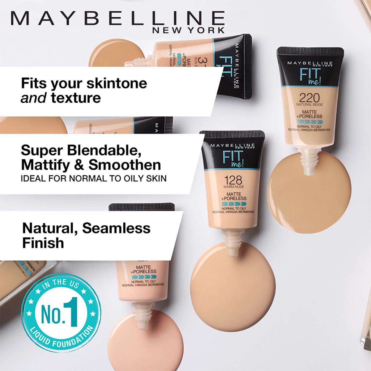 Buy Maybelline New York Fit Me Matte+Poreless Liquid Foundation