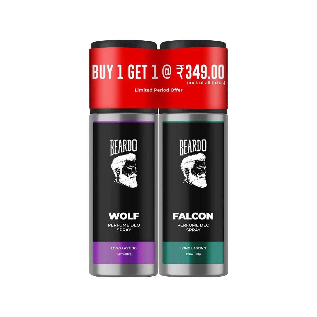 Beardo Falcon Perfume Deodorant Gift Set - Pack of 2, 150 ml each