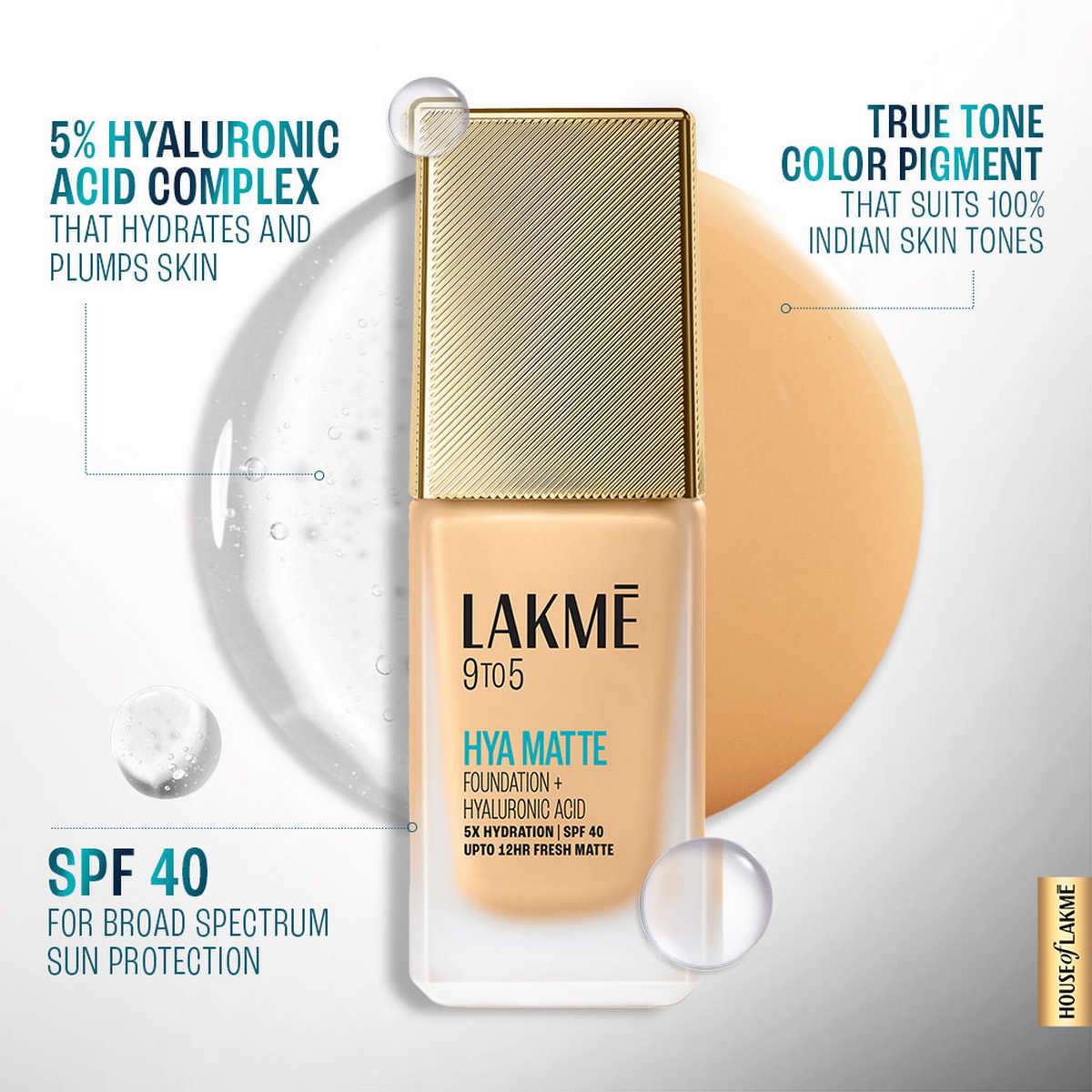 Buy Lakme 9to5 Hya Matte Foundation + Hyaluronic Acid Online at