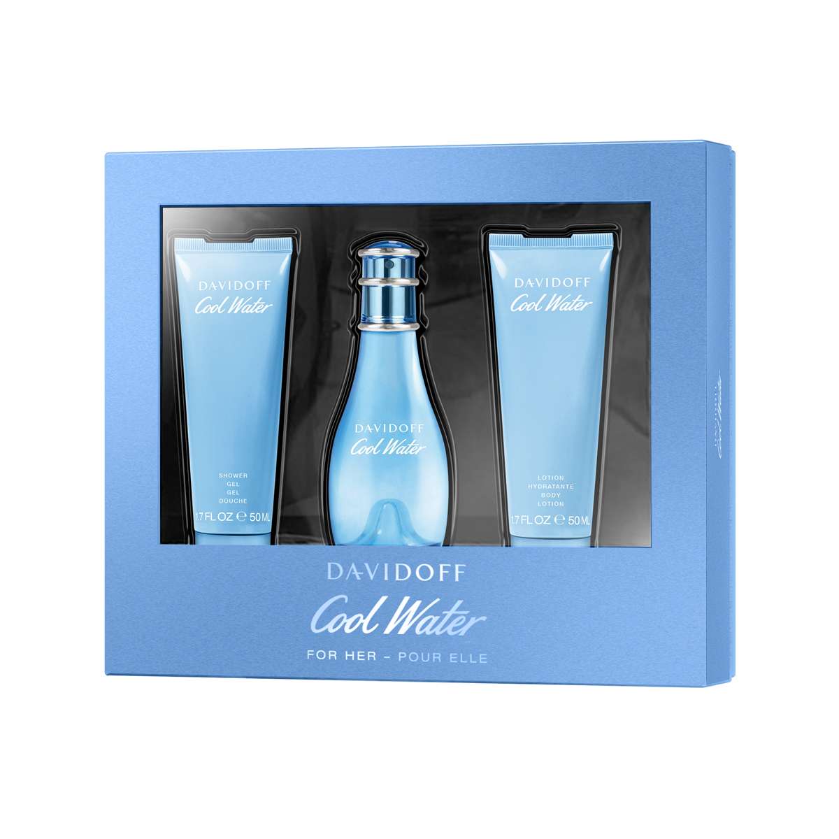 Buy Davidoff Cool Water Pcs Set for Women (EDT 50 ml Shower Gel 50 ml  Body Lotion 50 ml) Online at Best Price in India SSBeauty